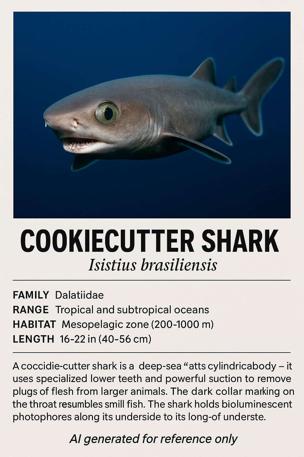 PuffPurrs Cookiecutter Shark Plush - Lifelike 20in Deep-Sea Shark Toy, Realistic Marine Predator Plush Gift for Ocean & Science Lovers - Image 2