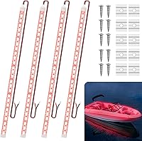 Vista 9 de Tiras de luces LED submarinas para barco marino, 4 piezas de 20 pulgadas, 12V, luces interiores de barco súper brillantes, luces LED marinas