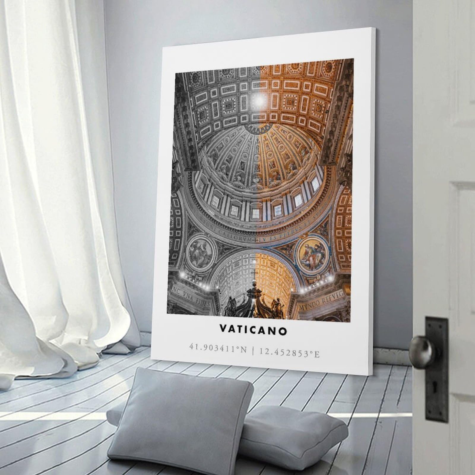 Junmoney Frame-Style-23 Vatican City Interior Hanging Wall Art, 16X24inch(40X60cm), For Gallery Wall Decor And Room Displays, Home Wall Art For Statement Displays