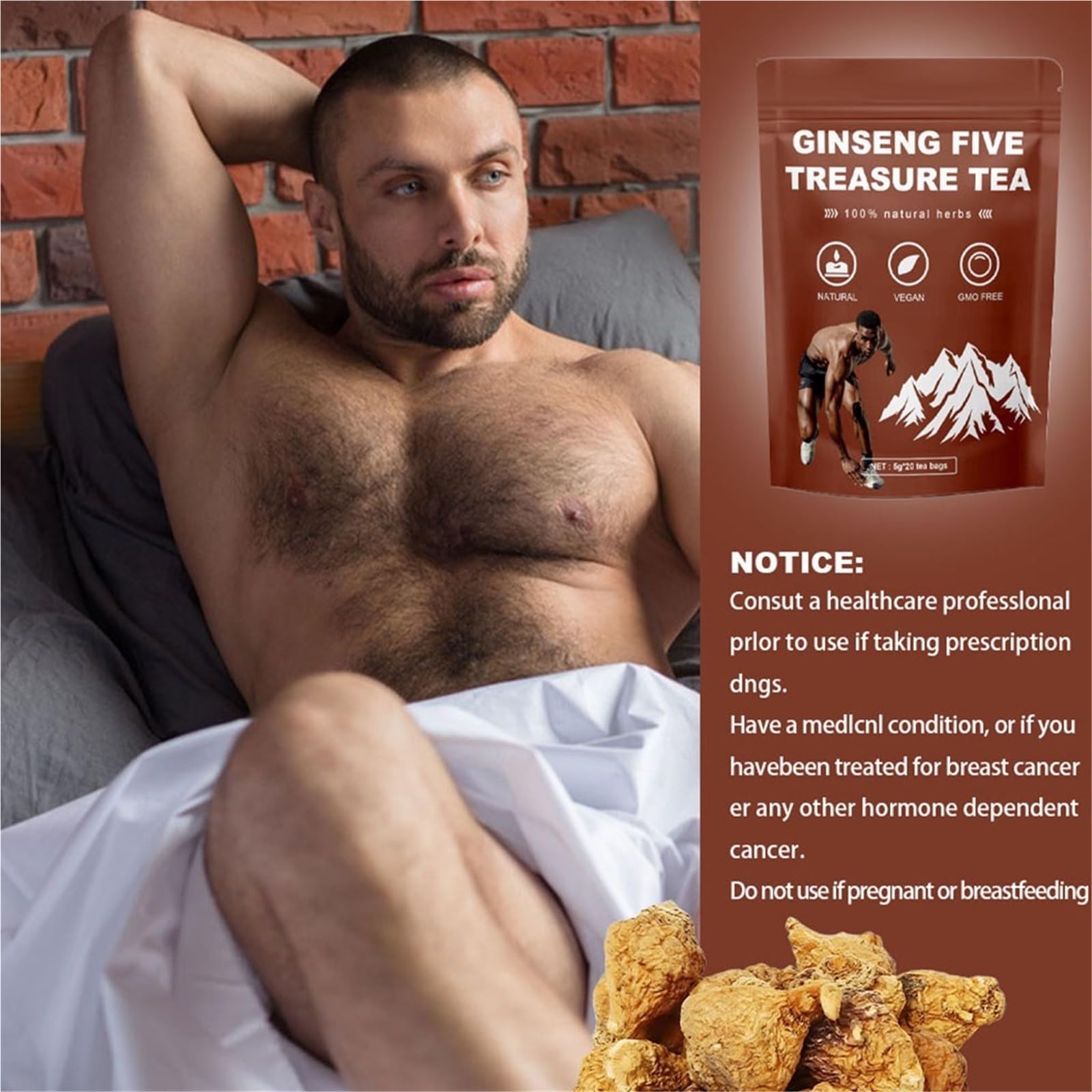 20 Torebek Herbaty Ziołowej Z Ekstraktem – Naturalna Mieszanka Roślinna, Pakowane Pojedynczo(3PCS)