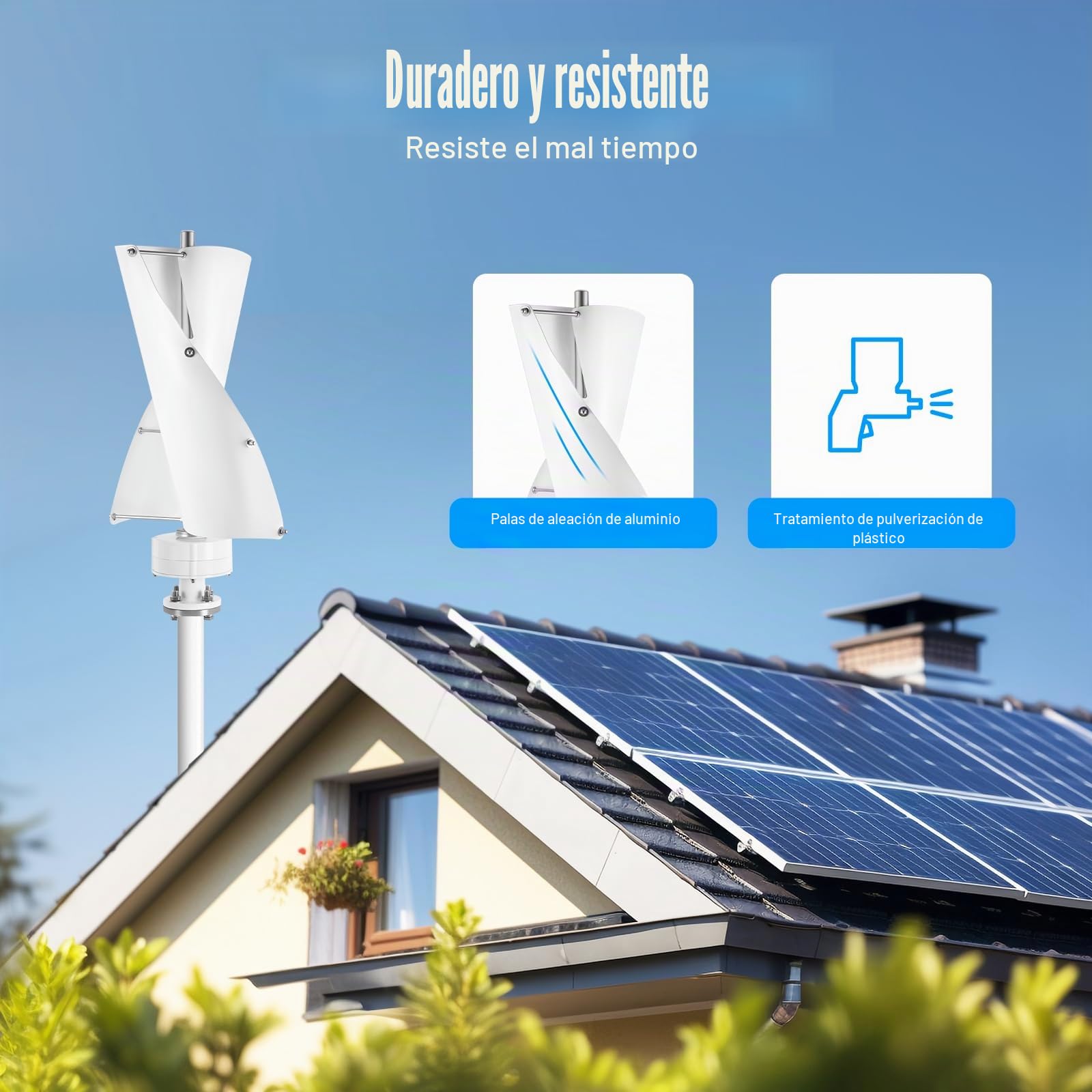 Eólica Vertical 500W 12V Generador De Aerogenerador Con Controlador De Aerogenerador De Levitación Magnética Vertical Turbinas Eólicas,Eólica Doméstica,Para Hogar, Jardín, Barco