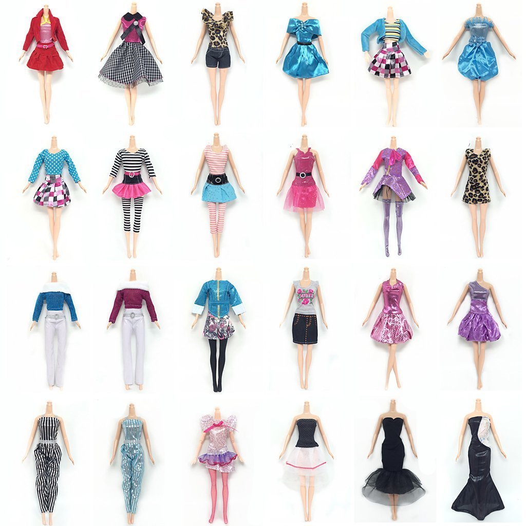 Clothes for 29cm Doll, Lance Home 10 Sets Dresses 10 Pairs of Shoes 10pcs Bag for 29cm Doll Accessories Gifts for Children, Random Style (30pcs)