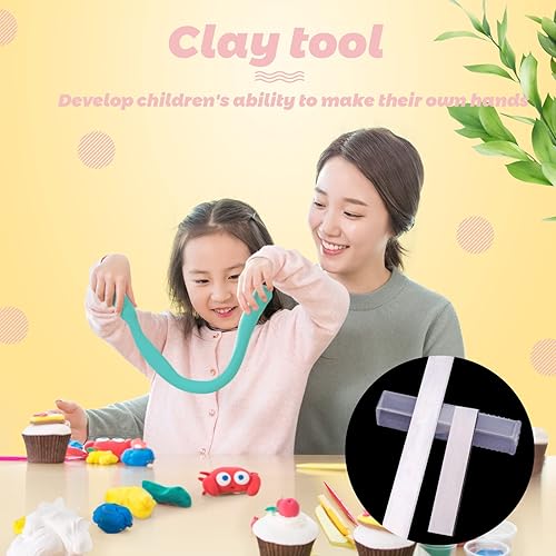 Miniatura 6 de Juego de herramientas de arcilla cuchilla de acero flexible para cortadores de arcilla, rodillo de arcilla hueca acrílica y tablero de respaldo de