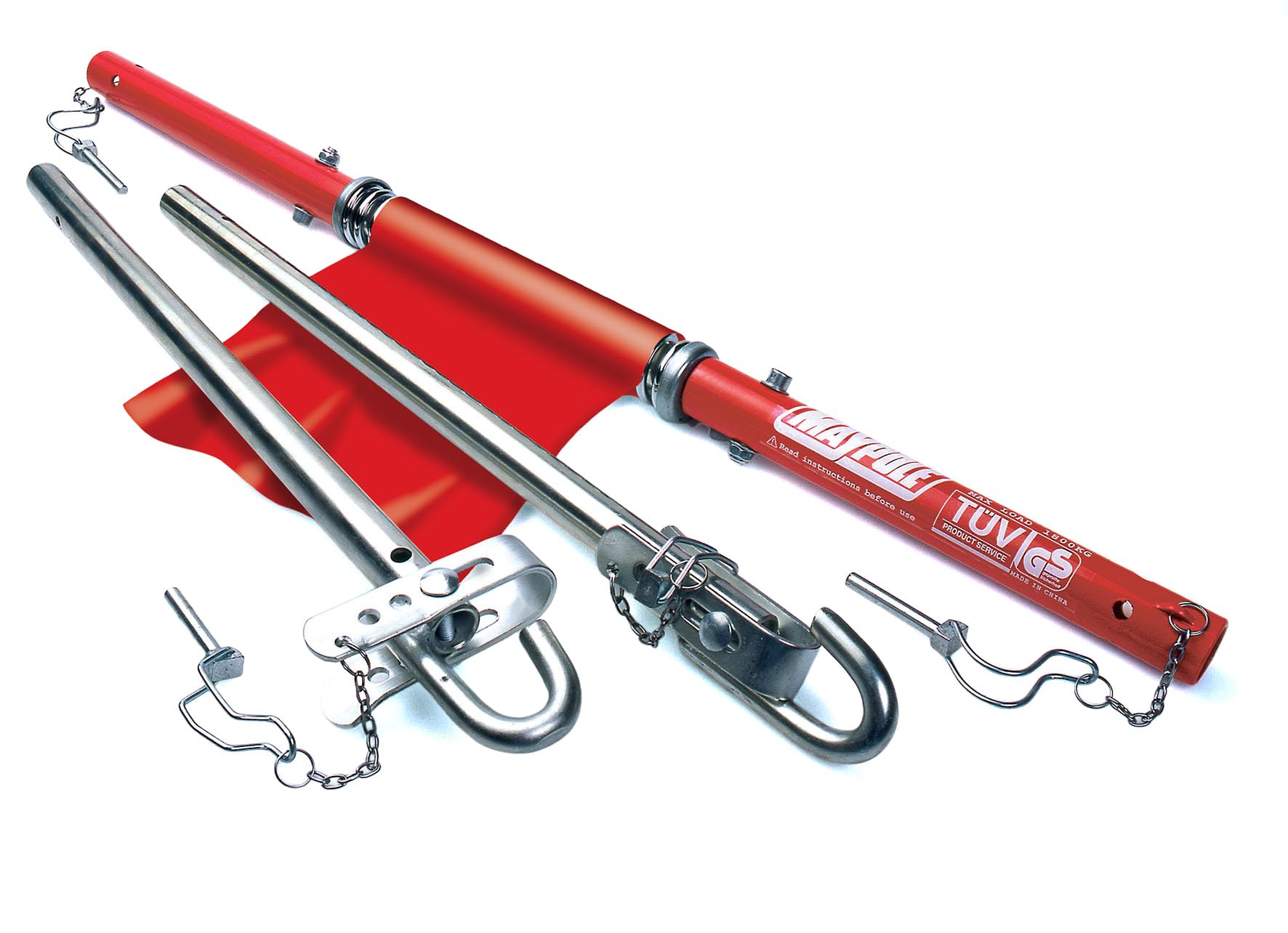 Maypole 1.8T Spring Telescopic Tow Pole Trailer Caravan Car Van Towing Towbar