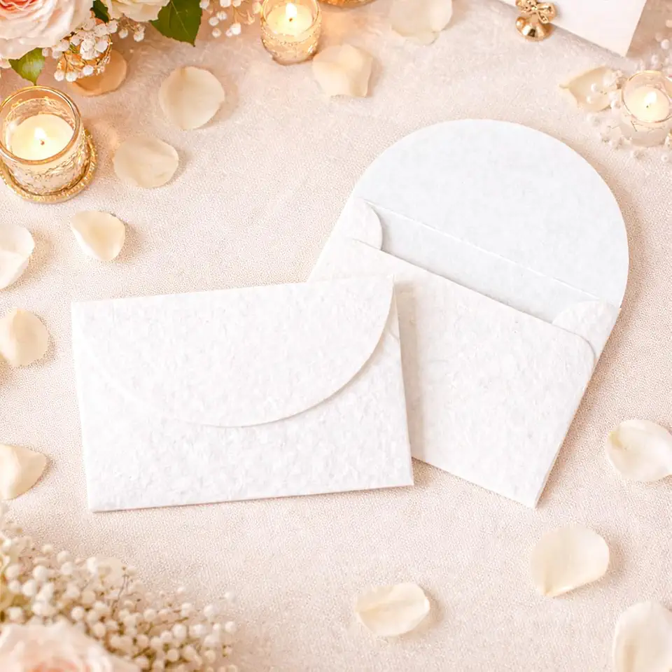 10 envelopes feitos à mão, envelopes de casamento em papel Dongba branco, envelope de cartão comemorativo para aniversário, formatura, chá de bebê, casamento, dia dos namorados, 9,9 x 7 cm