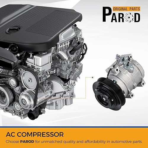 Miniatura 2 de PAROD Compresor de aire acondicionado CO27000C con embrague apto para Toyota Corolla 2003-2008, Toyota Matrix 1.8L L4 2003-2008