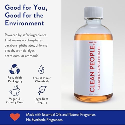 Miniatura 2 de THE CLEAN PEOPLE Limpiador concentrado - Limpiador multiusos para limpieza multiusos, baños, pisos, embalaje concentrado y reciclable (aroma ámbar)