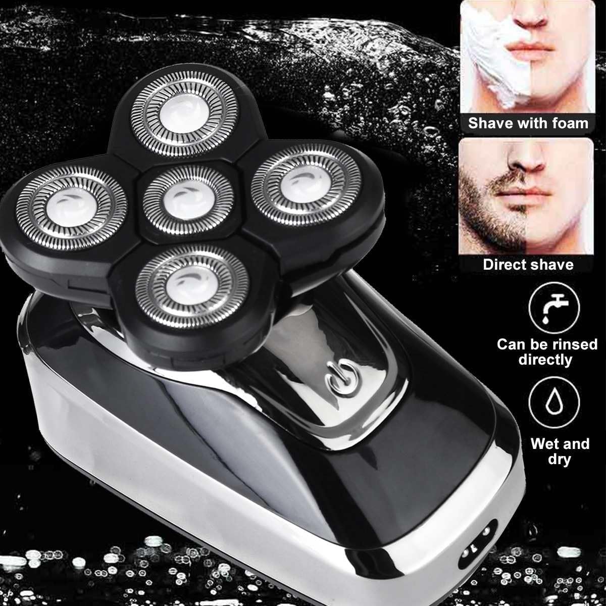 Head Shaver for Men, 4 in 1 4D Electric Men Bald Head Shaver Beard Razor Electric Rotary Shaver Cordless Hair Trimmer Clipper USB Charging