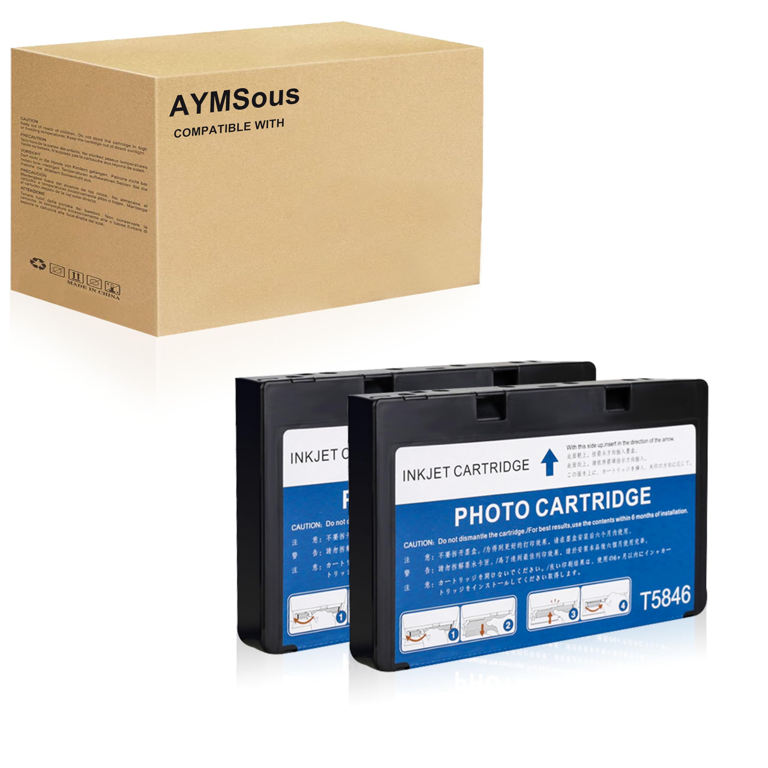 AYMSousInk Cartridge Replacement for T5846 Compatible with PictureMate, Snap, Charm, Pal, Dash, Zoom, Show Printer (1-Pack)