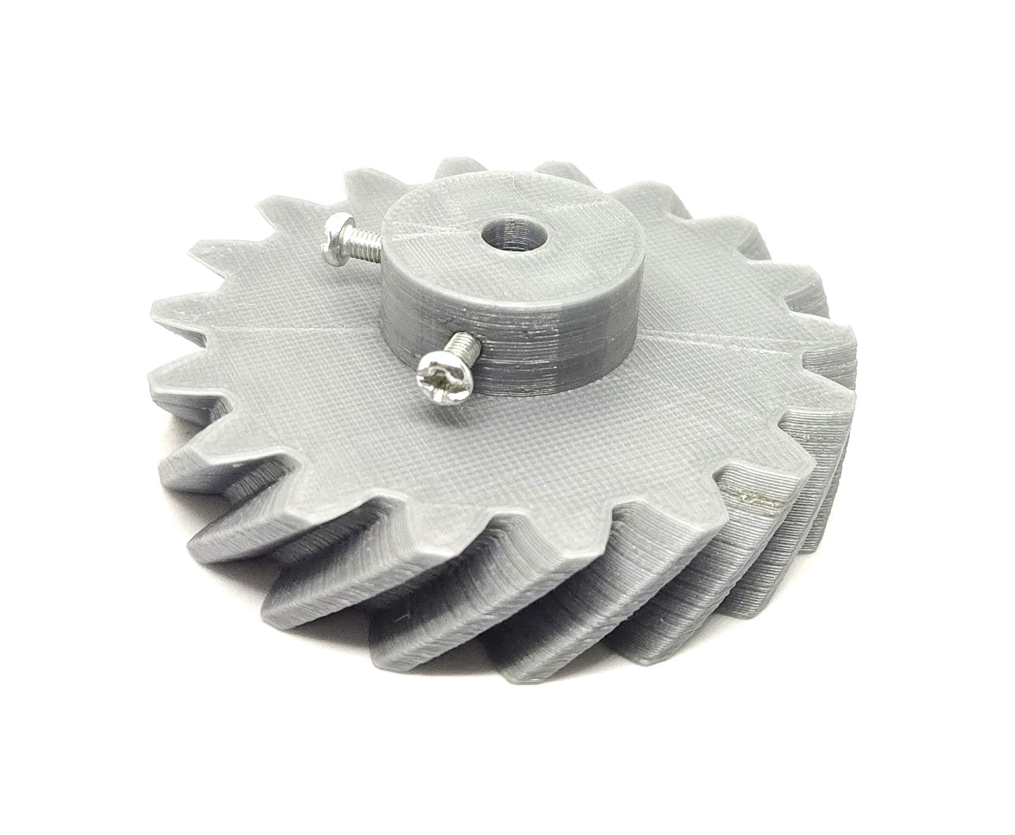 INVENTO 1pcs 3D Printed Right Helical Plastic Spur Gear 18 Teeth, 69mm dia, 15mm Width, 6mm hole, 45 degree Helix for DIY Projects