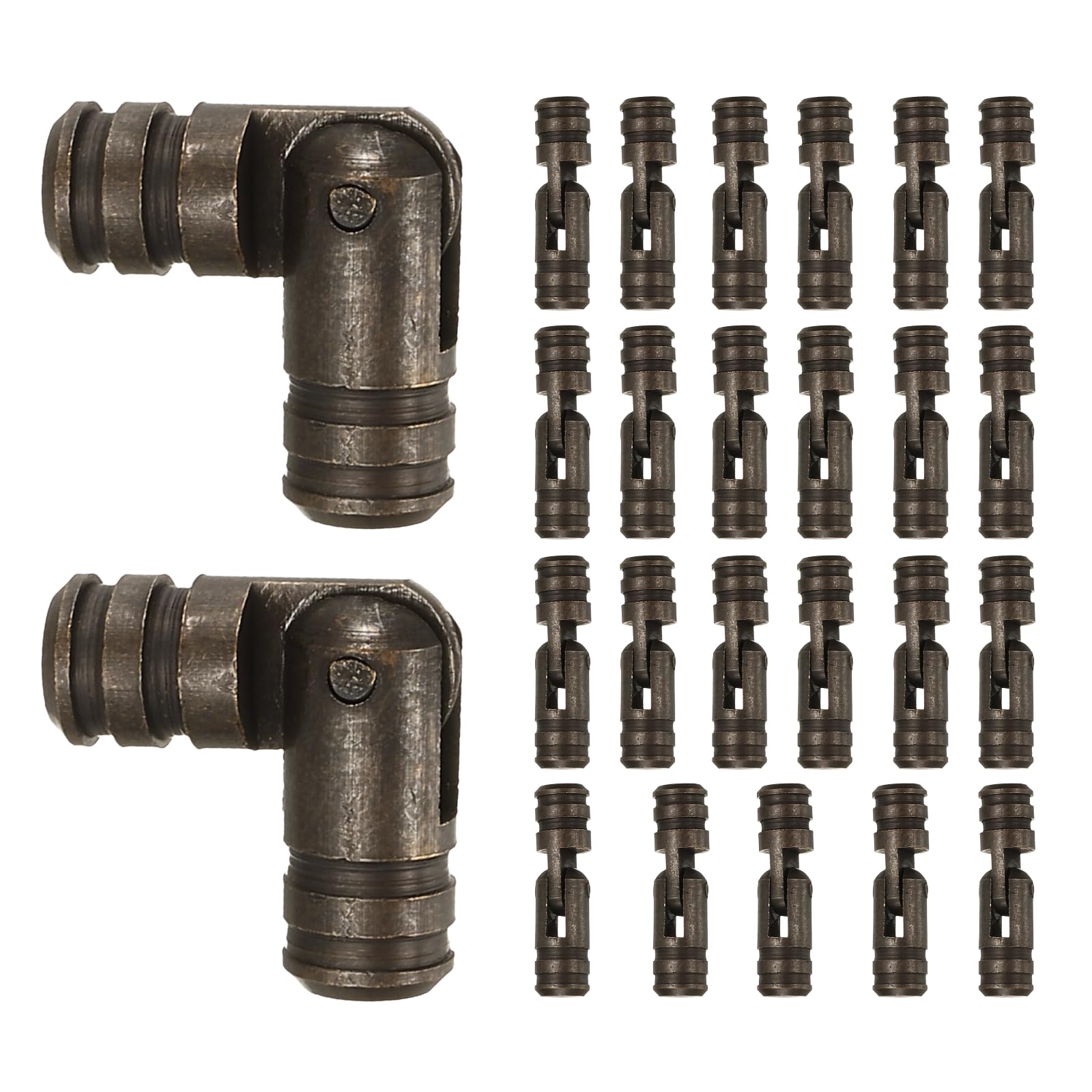sourcing map 25 Pcs Barrel Hinges, 5 x 19 mm Jewelry Box Hinges Folding Concealed Brass Cylinder Hidden Barrel for Wooden Music Boxes Small Woodworking Projects Cabinet Doors, Black
