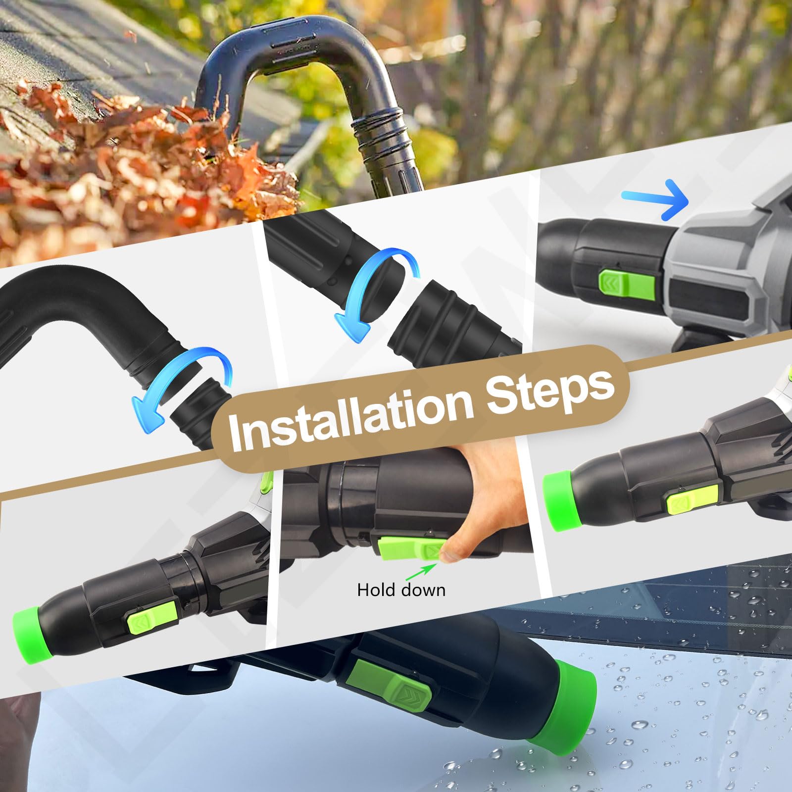 Accesorio de Limpieza de canalones Que sustituye al Kit de Limpieza AGC1000 y Kit de Soporte de Montaje para Ego 530CFM 580CFM 575CFM 650CFM 615CFM LBX6000, con Soportes de batería, Limpia fácilmente