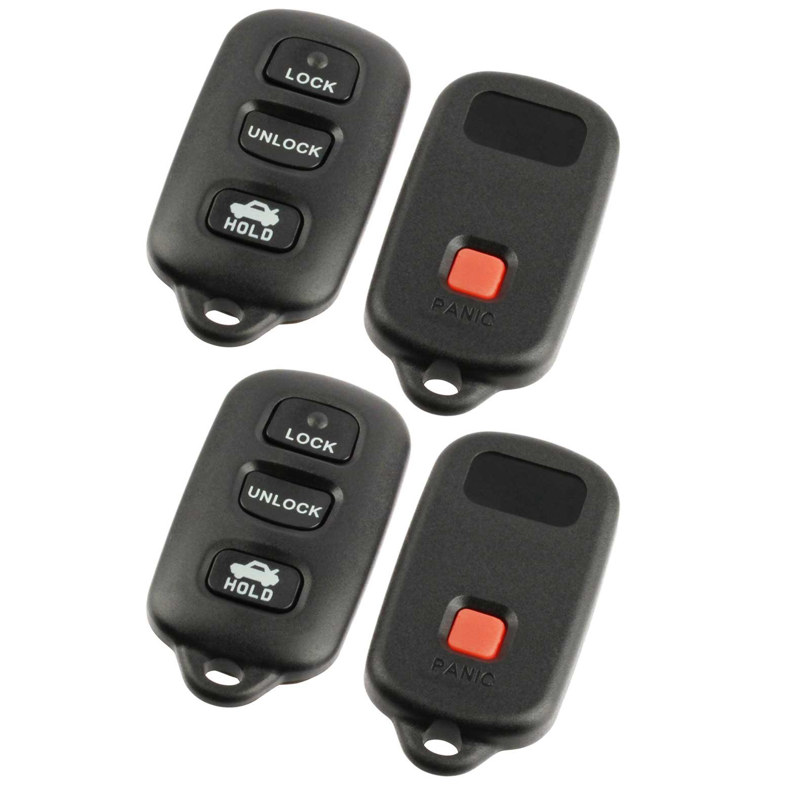 Key Fob Keyless Entry Remote Shell Case & Pad fits Toyota Camry Corolla Matrix Sienna Solara / Pontiac Vibe (GQ43VT14T), Set of 2