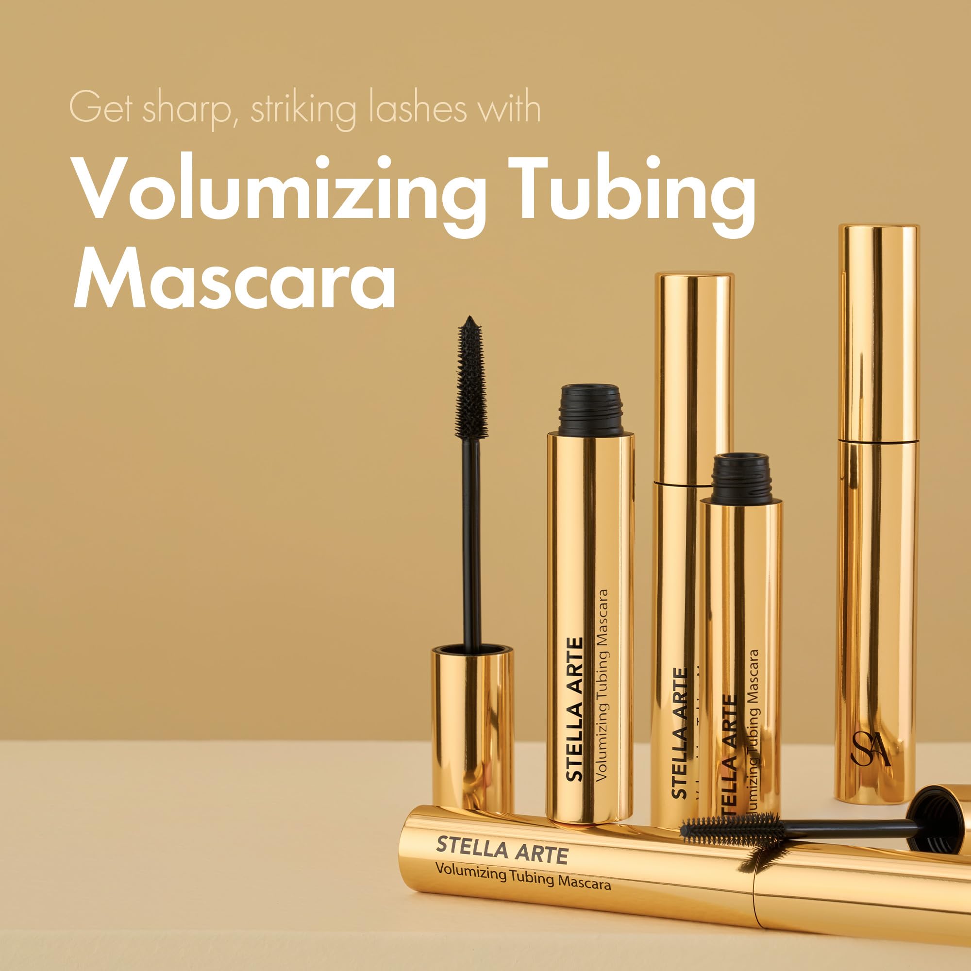 STELLA ARTE Volumizing Tubing Mascara – High-Polymer Concentration Ideal for Short or Droopy Lashes, Smudge-Proof, Long-Lasting Volume & False Lash Effect, Easy to Apply & Remove, 8.5 g | 0.29 Fl Oz