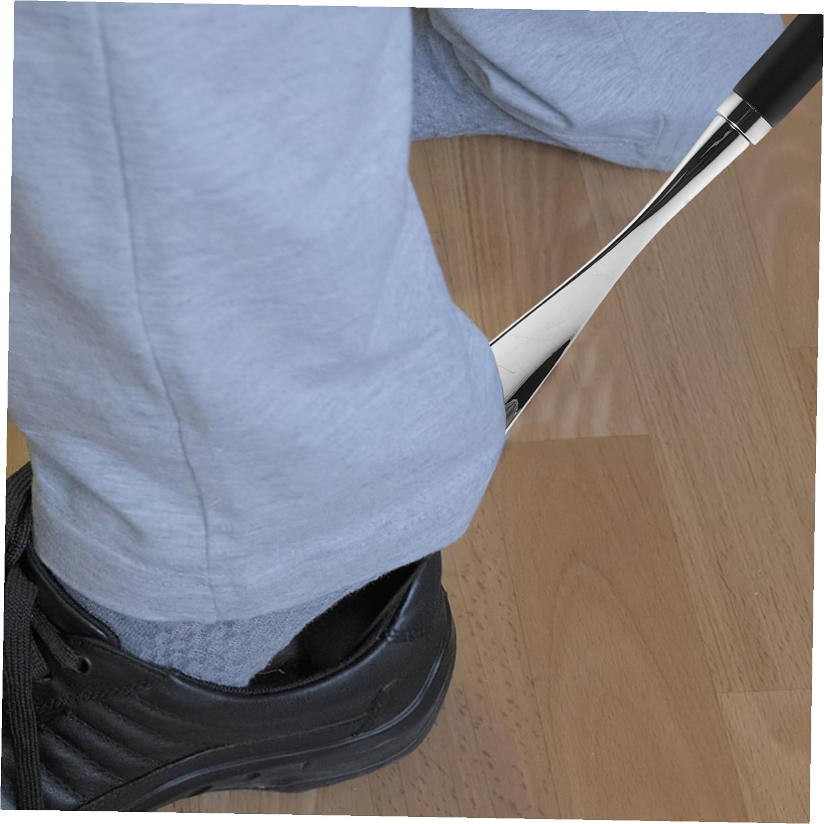 Calzascarpe in Lega di Zinco Manico Ergonomico in Legno da 32 Cm, Comodo per Anziani e Donne, per Uso Domestico e Viaggi Decorazione a Testa di Anatra