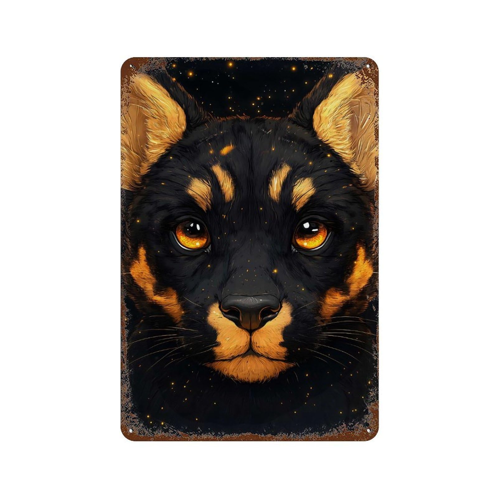 French Bulldog Dog Portrait Decorative Tin Sign 11.8"x7.9", Rustic Home Decor for Cafe, Home Bar And Lounge Decor