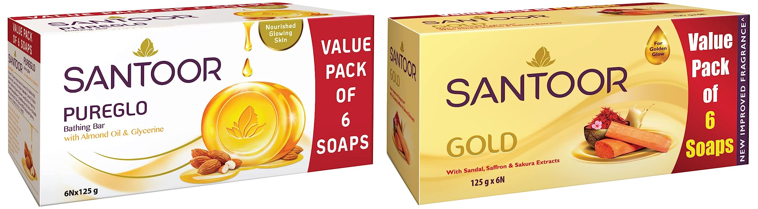 Santoor Gold Santoor Soap Pack Santoor Gold Soap 125g Pack Of And Pureglo  Glycerine