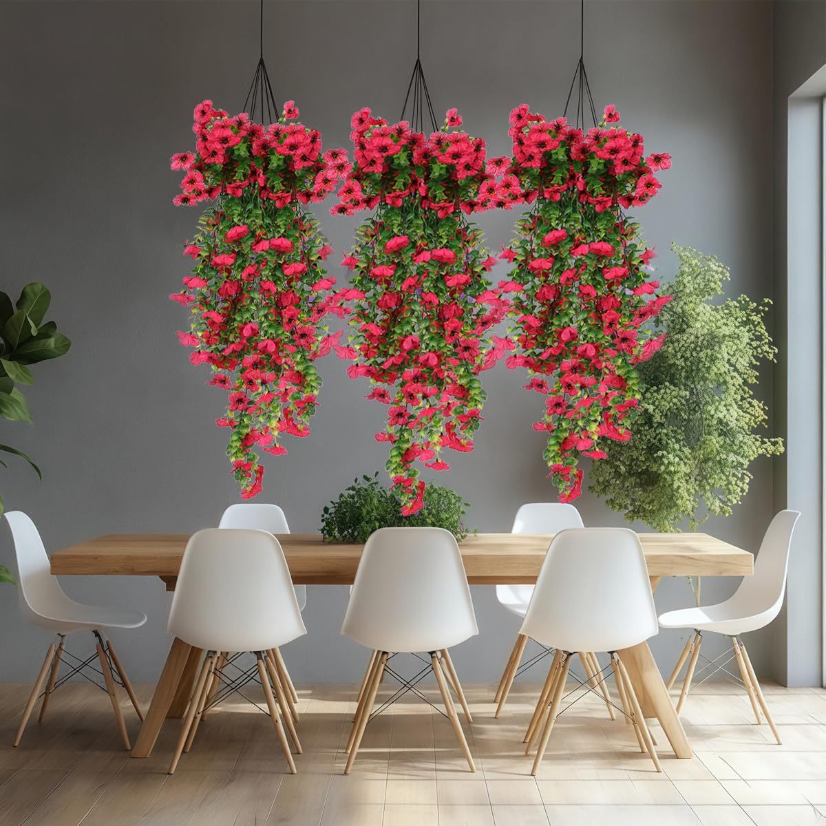 Betylifoy Kunsthangplanten, 3 stuks, 100 cm lange kunsthangplant, bruiloftsdecoratie, kunstklimop, wijnstokken voor muur, huis, kamer, indoor, outdoor decoratie (Lvluo