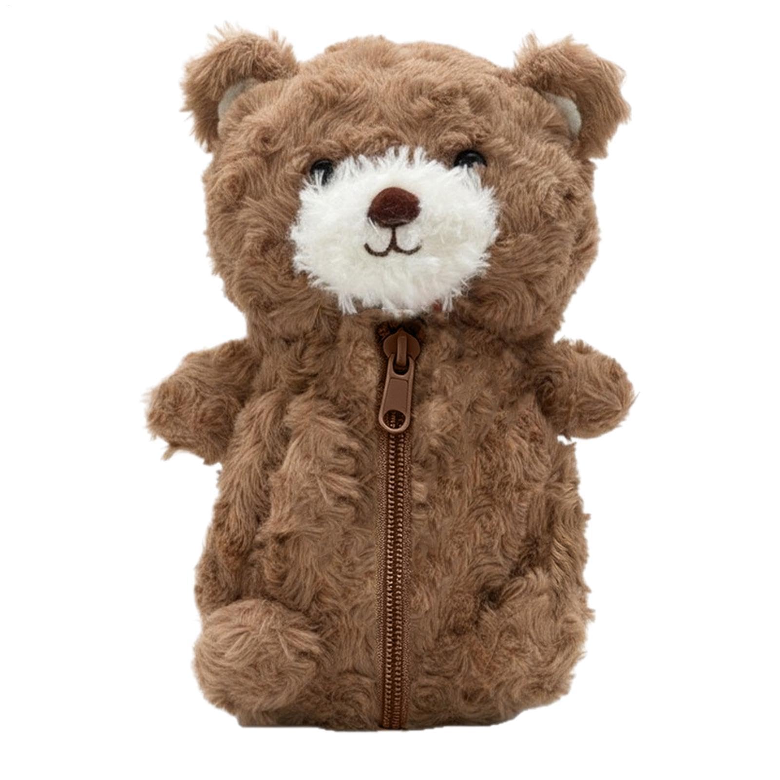Generisch Federmäppchen Groß Große Aufbewahrungstasche für Schreibwaren | Plush Bear Pencil Bag Bibliothek Klassenzimmer Schminkpinsel Reise