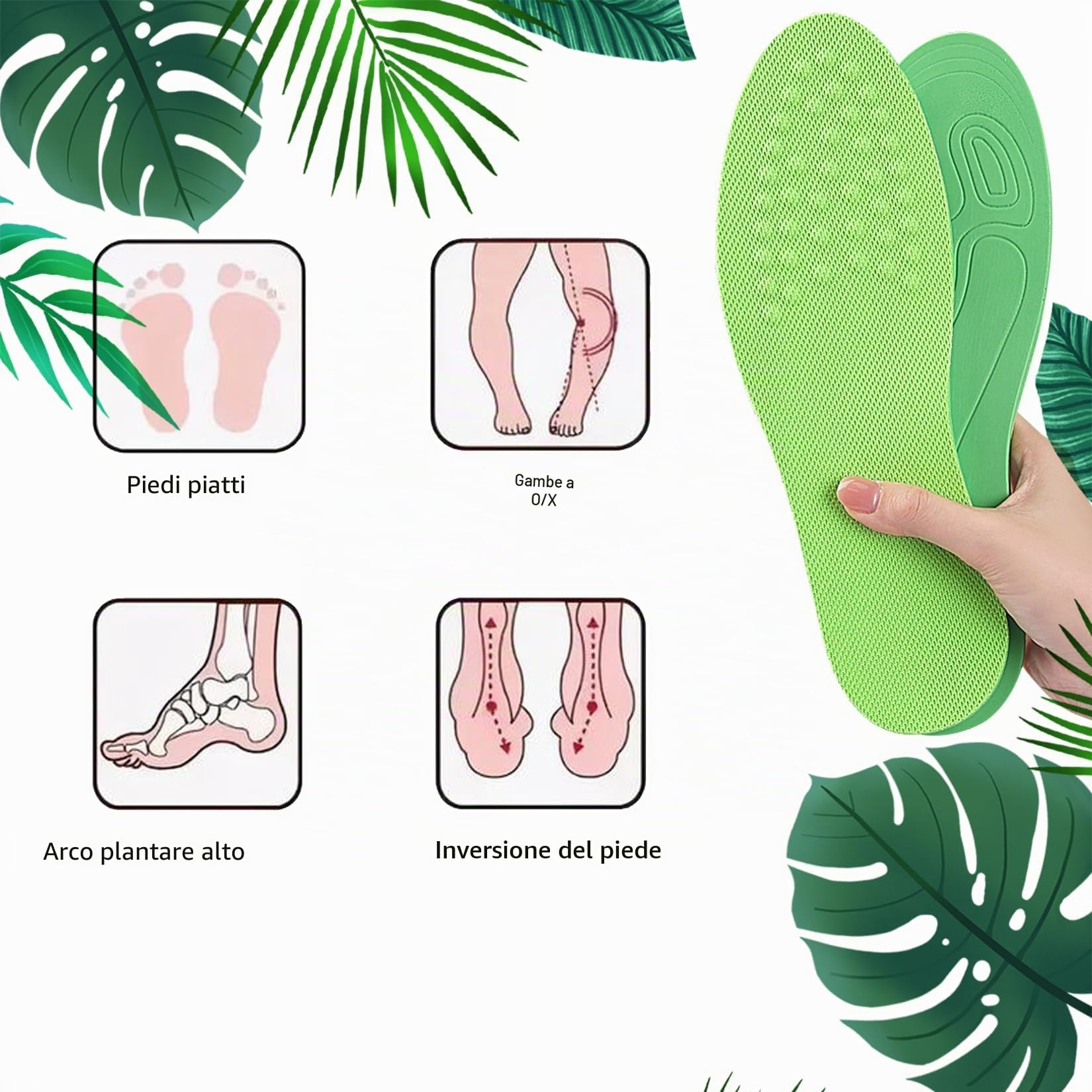 Solette di Supinazione per Uomini e Donne, Inserti di Supporto Dell'Arco Plantare, Solette a Cuneo del Tallone Laterale Correttivo per Rettificare i Piedi Piatti, Gambe O/X, Gambe ad Arco