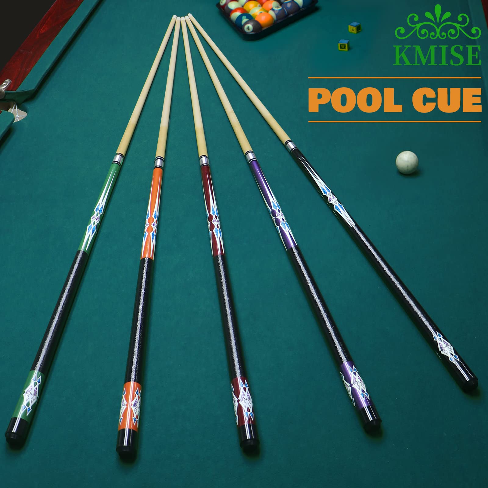 Kmise Pool-Queue-Set – 147 cm Langer Queue, professioneller Billardqueue aus kanadischem Ahorn, für Erwachsene, 510–595 g, geeignet für Billardtische in Bars und Wohnhäusern