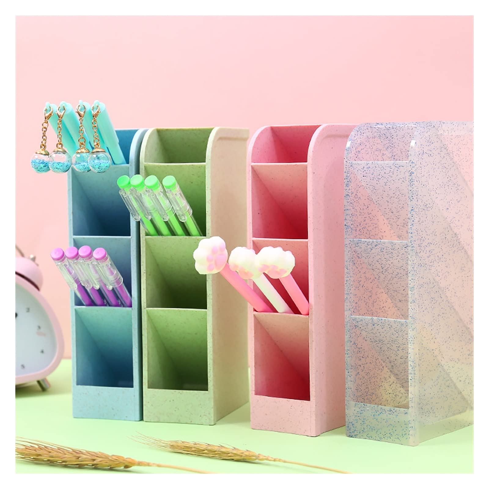Stifteköcher Stiftbecher Schreibtisch-Stifthalter, Bleistift, Make-up-Organizer, Schreibtisch-Organizer for Kosmetik, Kunststoff-Aufbewahrungsbox, Schule, Büromaterial Stifteköcher Schreibtisch ( Colo