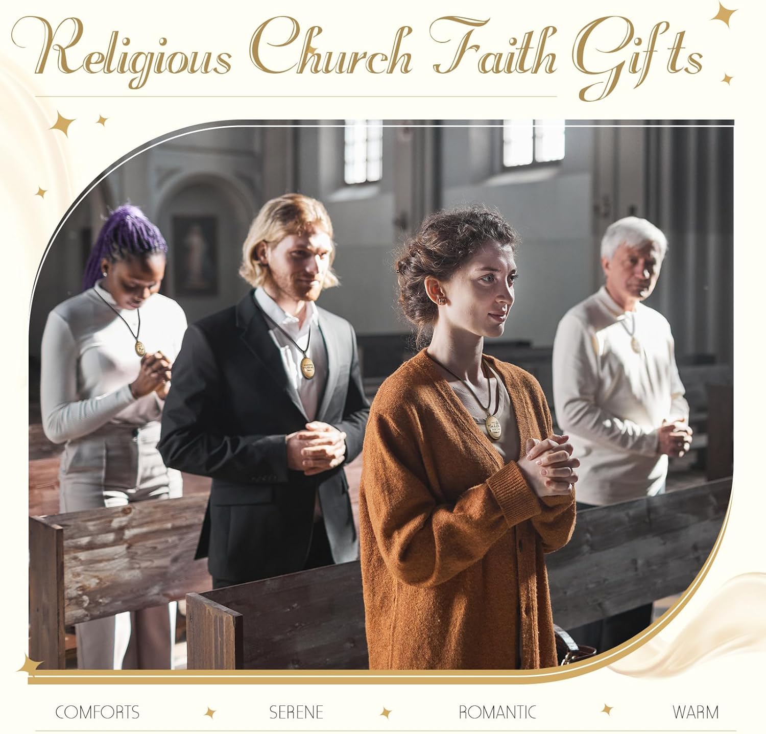 36 Pcs Easter Christian Gifts for Women Christian Charms Necklace for Women Religious First Communion Gifts Bulk Bible Verse Faith Necklace Prayer Scripture Pendant with 18 Inch Chain - Image 6