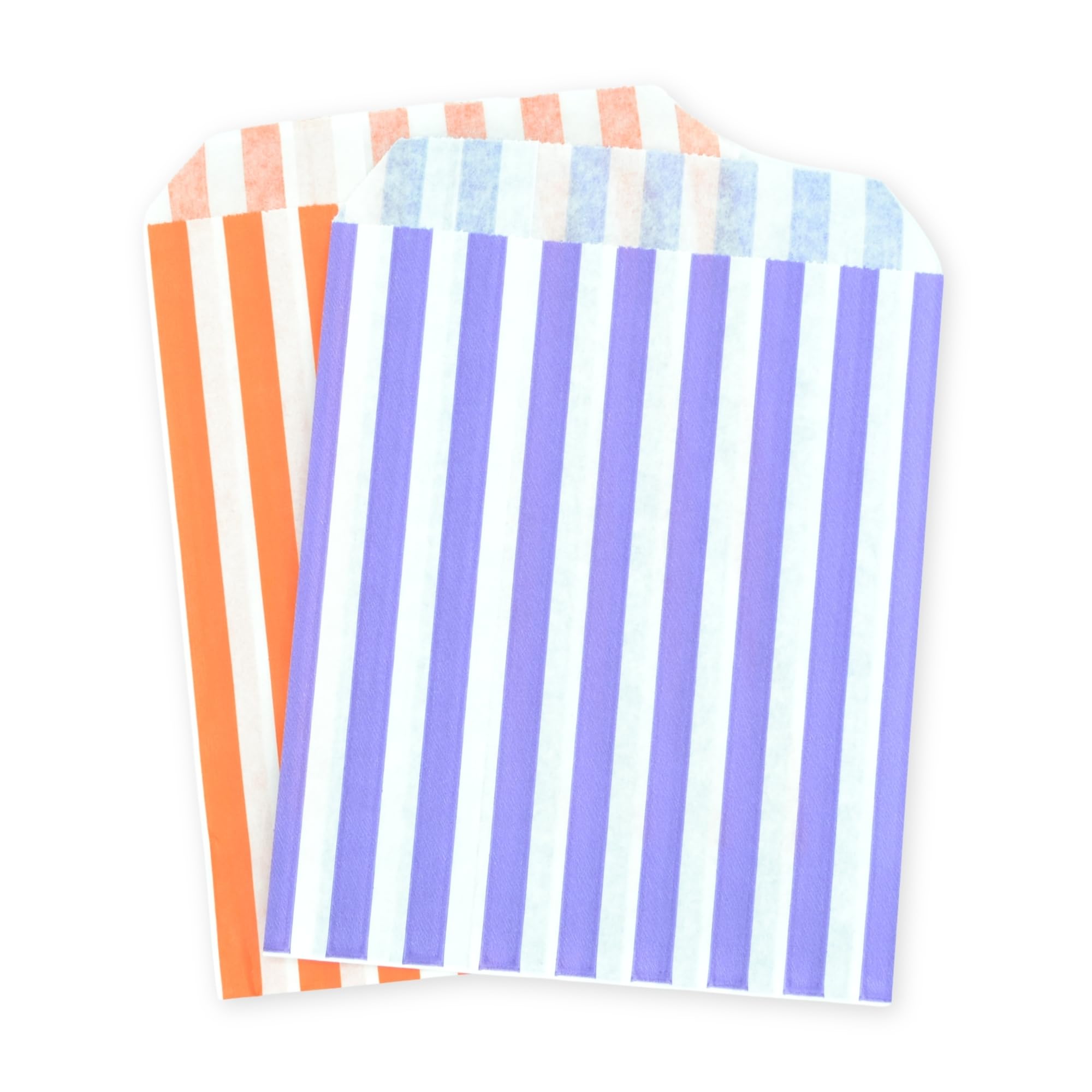 celloexpress 7" x 9" Orange & Purple Striped Paper Sweet Bags - Classic Confectionery Gift Shop Goodie Party Bags (Pack of 500) โ image 1