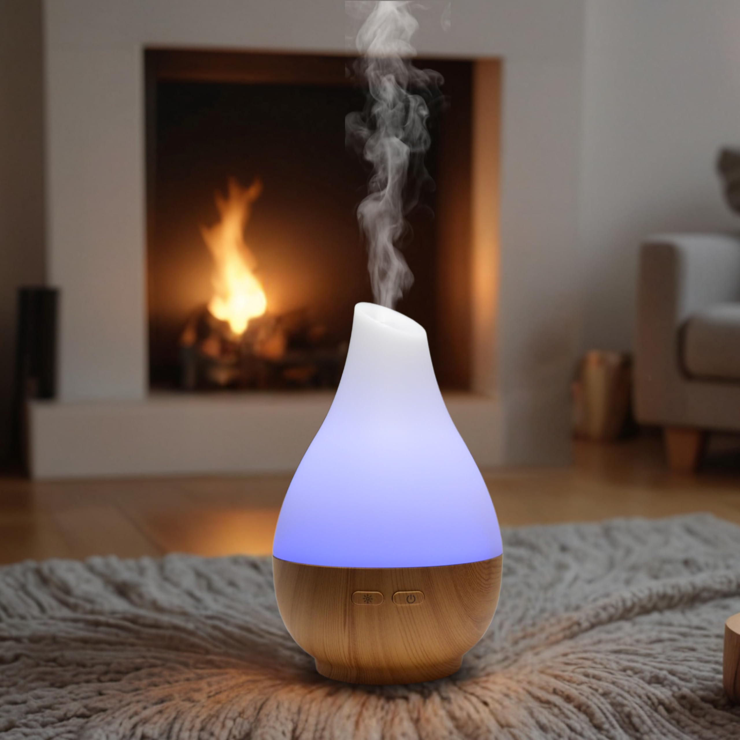 Zen’Arôme Diffuseur Huile Essentielle Julia – Diffuseur Ultrasonique Aromathérapie à Froid – Diffuseur Électrique Parfum Maison – Humidificateur, Éclairage LED Coloré, Arrêt Automatique et Silencieux