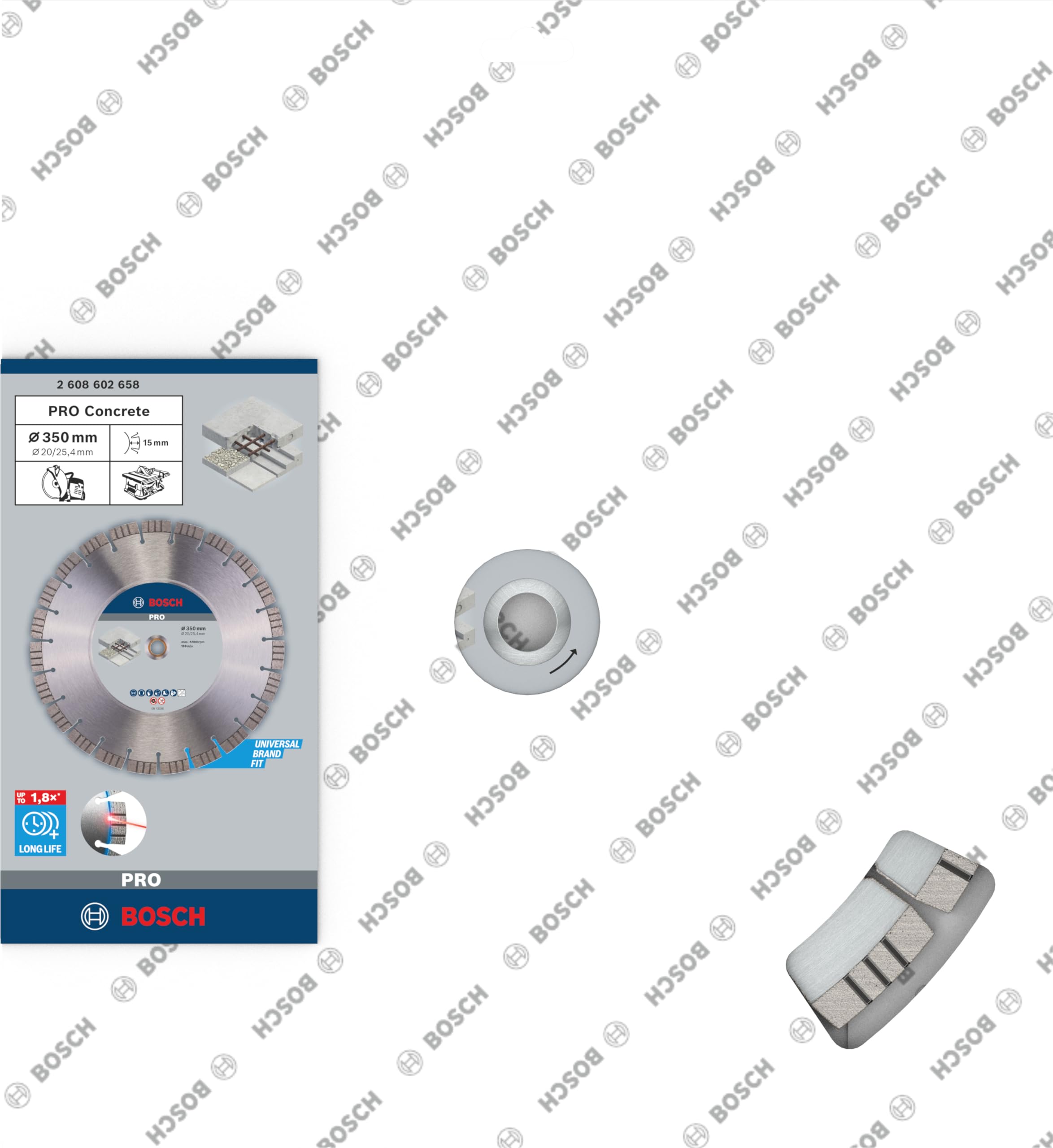 Bosch 2 608 602 658 - Disco de corte de diamante Best for Concrete - 350 x 20,00+25,40 x 3,2 x 15 mm (pack de 1)