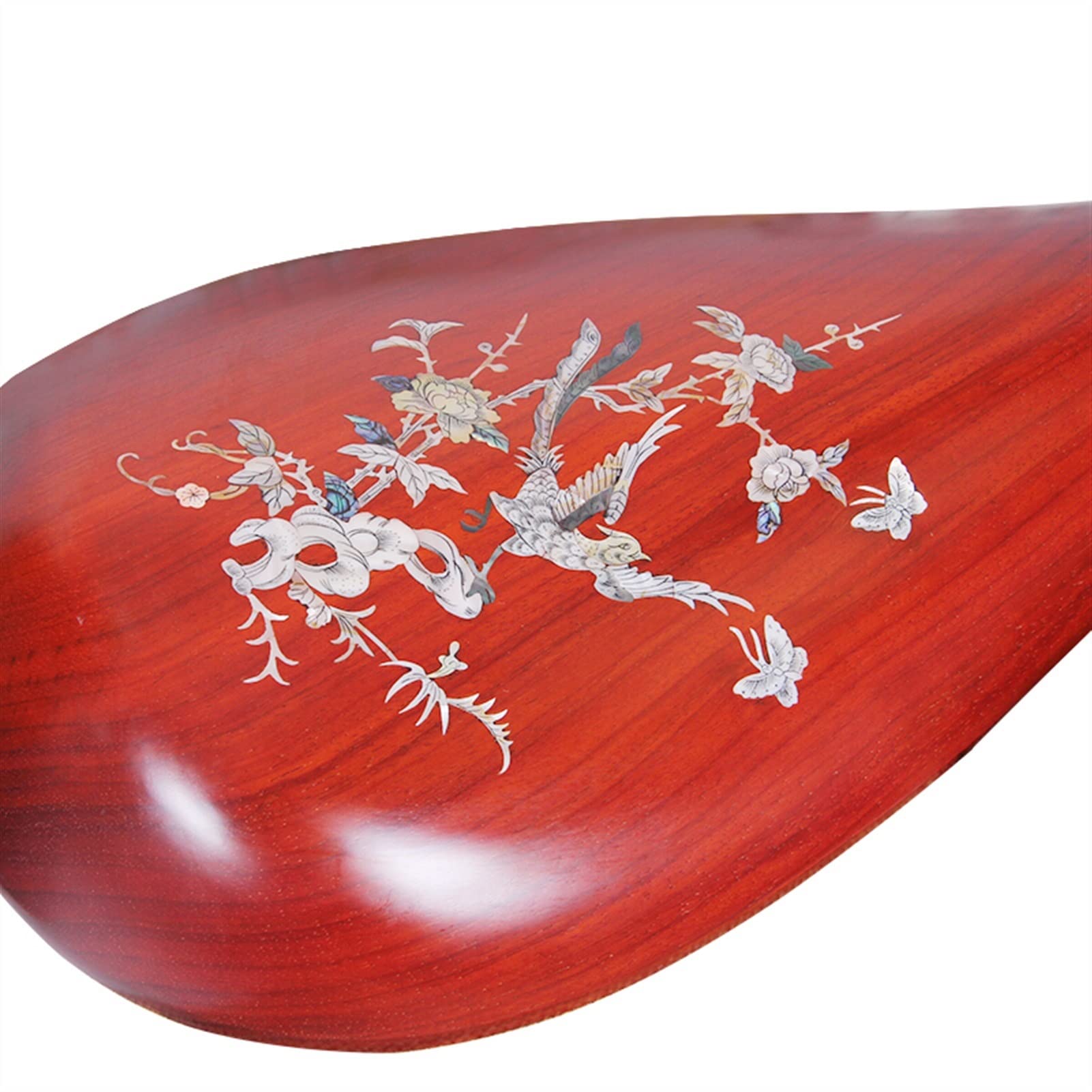 TSTS Hartholz Chinesische Pipa Erwachsener Spielende Grade-Test Mit Klaviereintrag Pipa Musikinstrument Rot Mahagoni-Material-Muschel Schnitzen Pipa