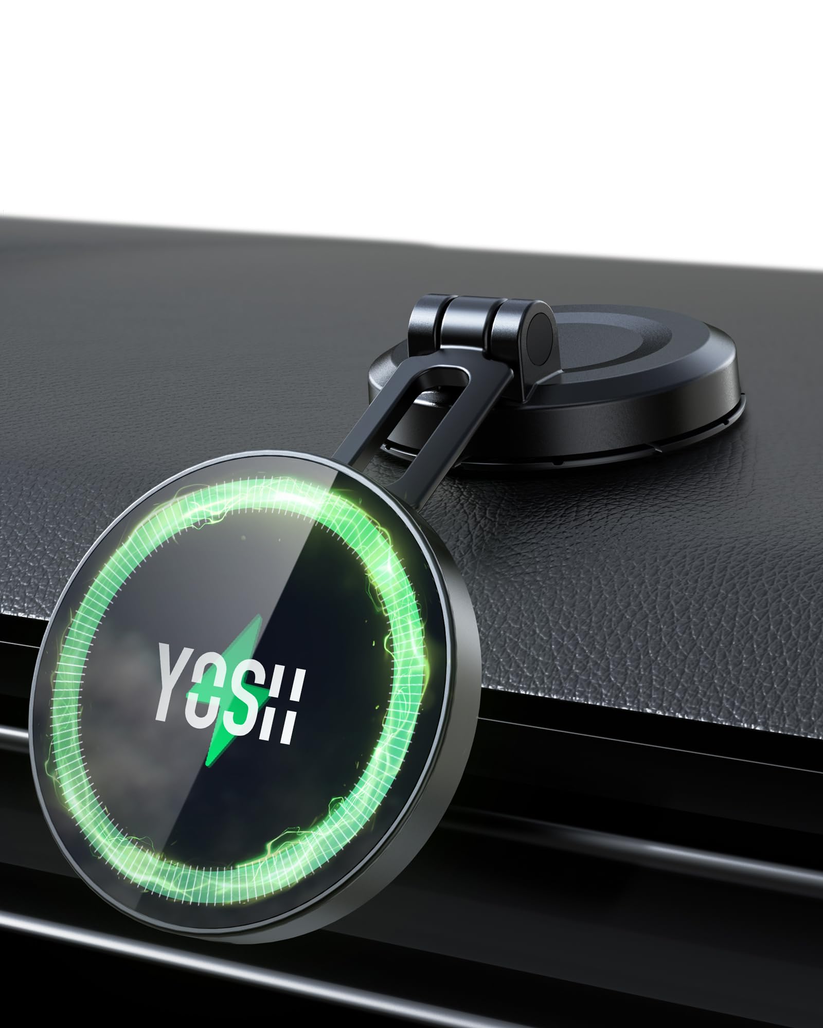 YOSH Mag-Safe Car Mount 15 W Mobile Phone Holder Car with Charging Function, Dashboard Magnetic Wireless Charger Car, Mobile Phone Holder with N55 Magnets for iPhone 16 15 14 13 12 Samsung