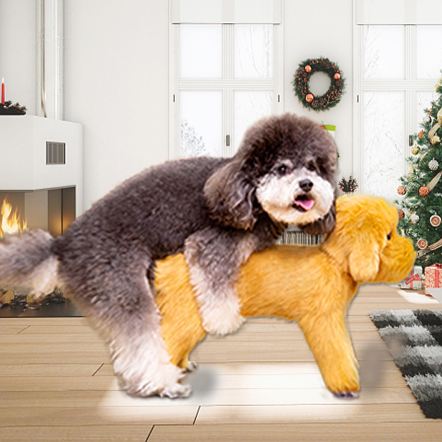 WTTTTW Dog Sleep Estrus Toy Teddy Vent Silicone Toy Anxiety Relief Dogs Toy Puppy Heartbeat Toy Plush Doll