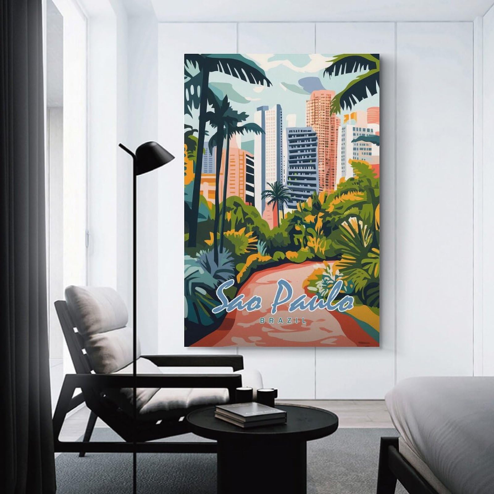 Junmoney Sao Paulo Cityscape(2) Home Decor Wall Art, 24x36inch(60x90cm), for Apartments, Flats Or New Home Decor, An Easy Choice for New Home Styling
