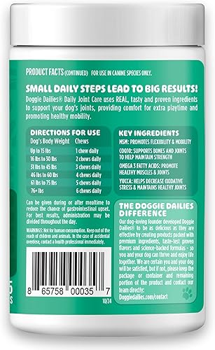 Miniatura 30 de Suplemento de cadera y articulación para perros de edad avanzada, totalmente natural, 225 tabletas masticables blandas, glucosamina, condroitina