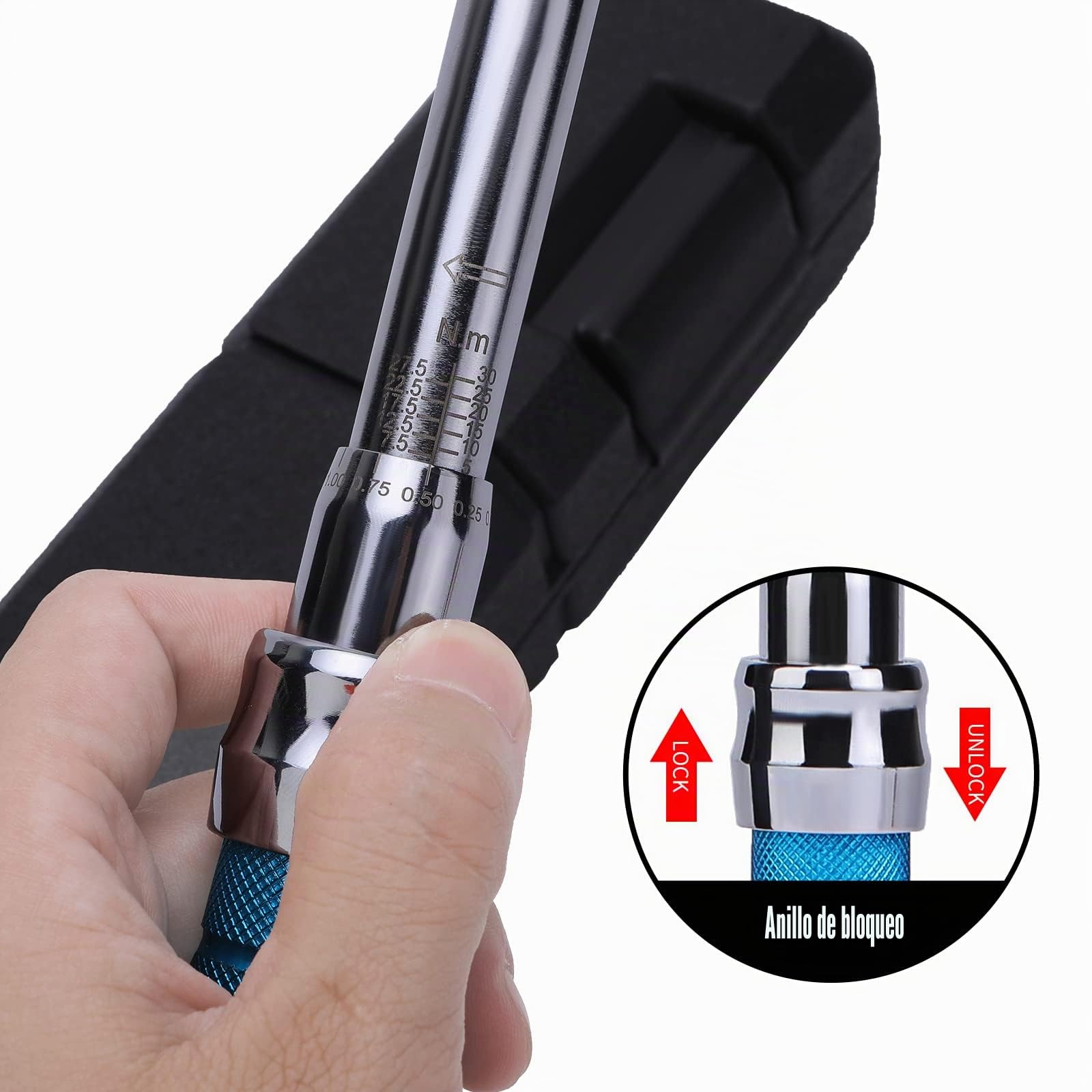 Llave dinamométrica ajustable, 5 a 30 Nm 30 mm Llave dinamométrica de extremo abierto con clic y cabezal intercambiable para Hvac Mini Split y sistema de refrigeración