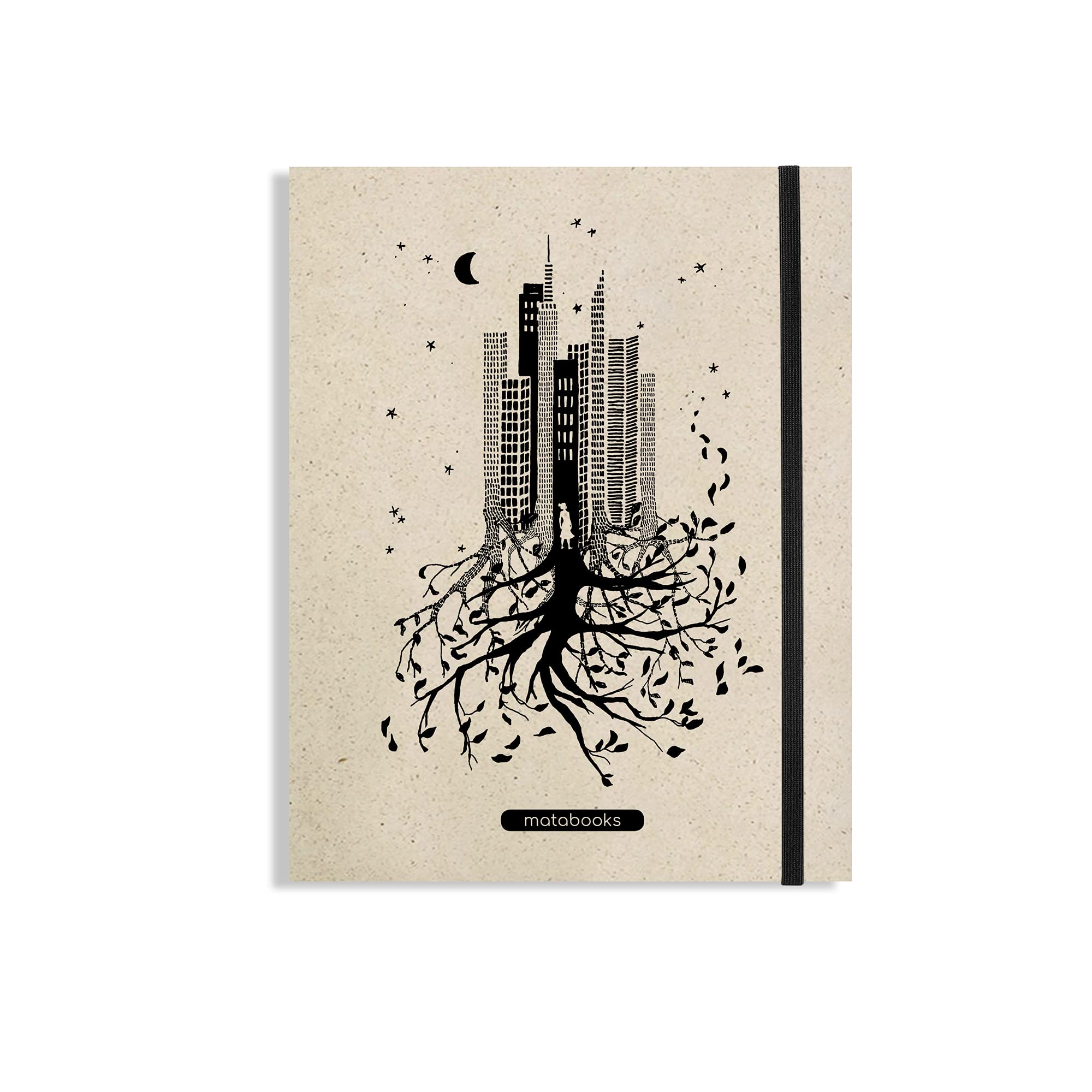Matabooks Notizbuch A5 Notizbuch A5 mit flexibler Einband – 144 Seiten, Graspapier, Handmade, Made in Germany