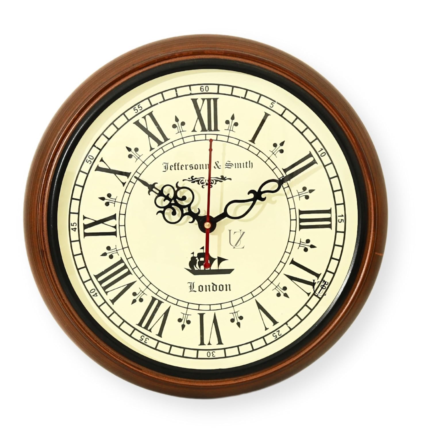 Handcrafted Wooden Wall Clock – Vintage Brown Analog Decorative Clock for Living Room, Bedroom, Office & Home Décor – Silent Non-Ticking Movement-image-31