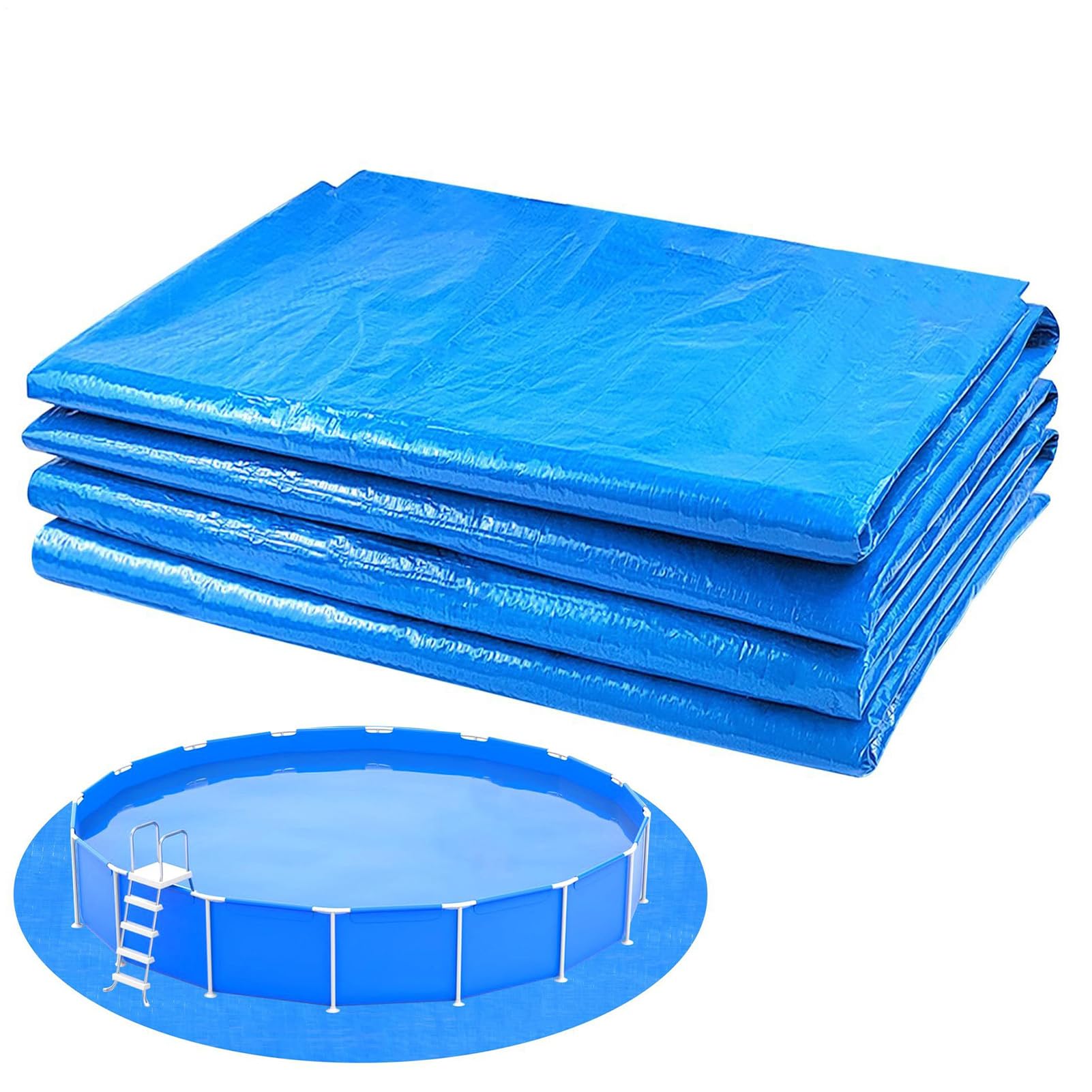 Pool Ground Mat, Round Under Pool Mat, Thickened Pool Liner Pad For Aboves Ground Pool, Pre-Cut Puncture Resistant Outdoor Paddling Pool Accessories