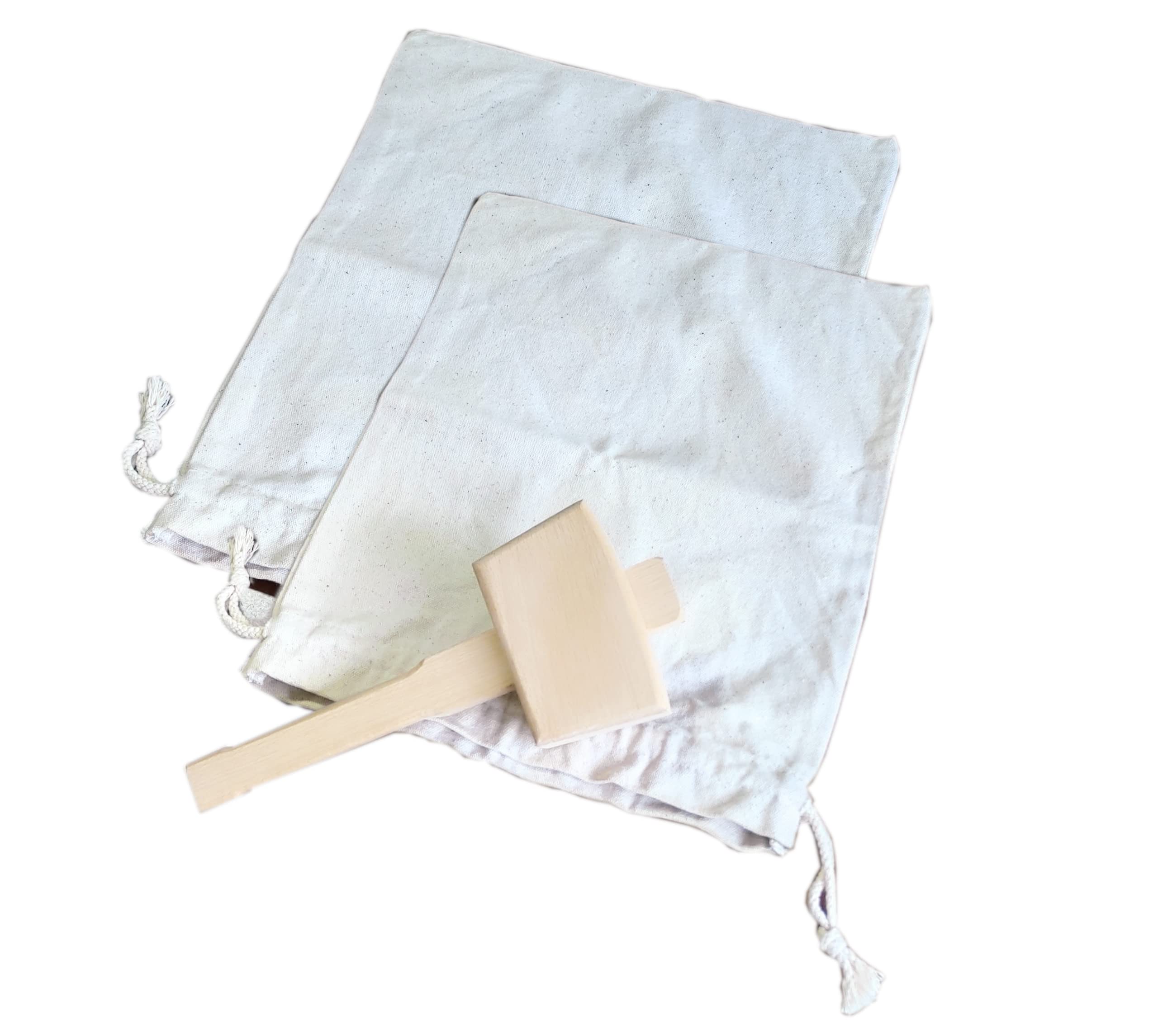 theVine3 Lewis bag and ice mallet 2 bag pack for crushing ice in heavy duty canvas bag for