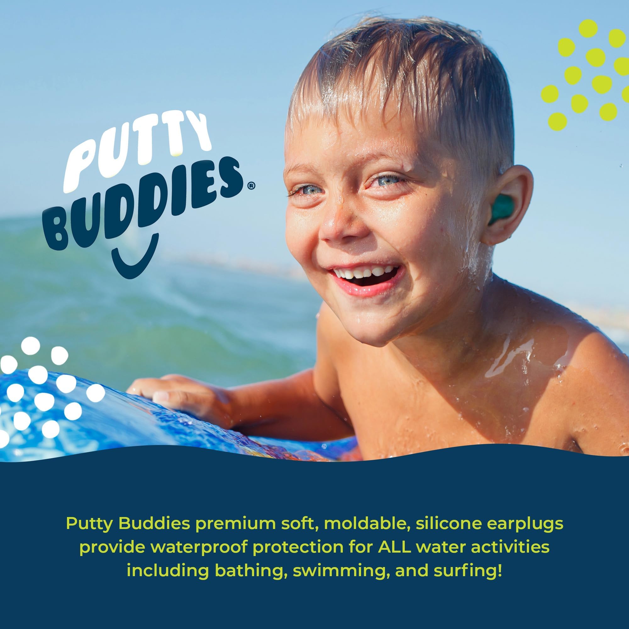 Putty Buddies Floating Earplugs for Swimming & Bathing (Invented by Physician) Keep Water Out (10-Pair) Assorted