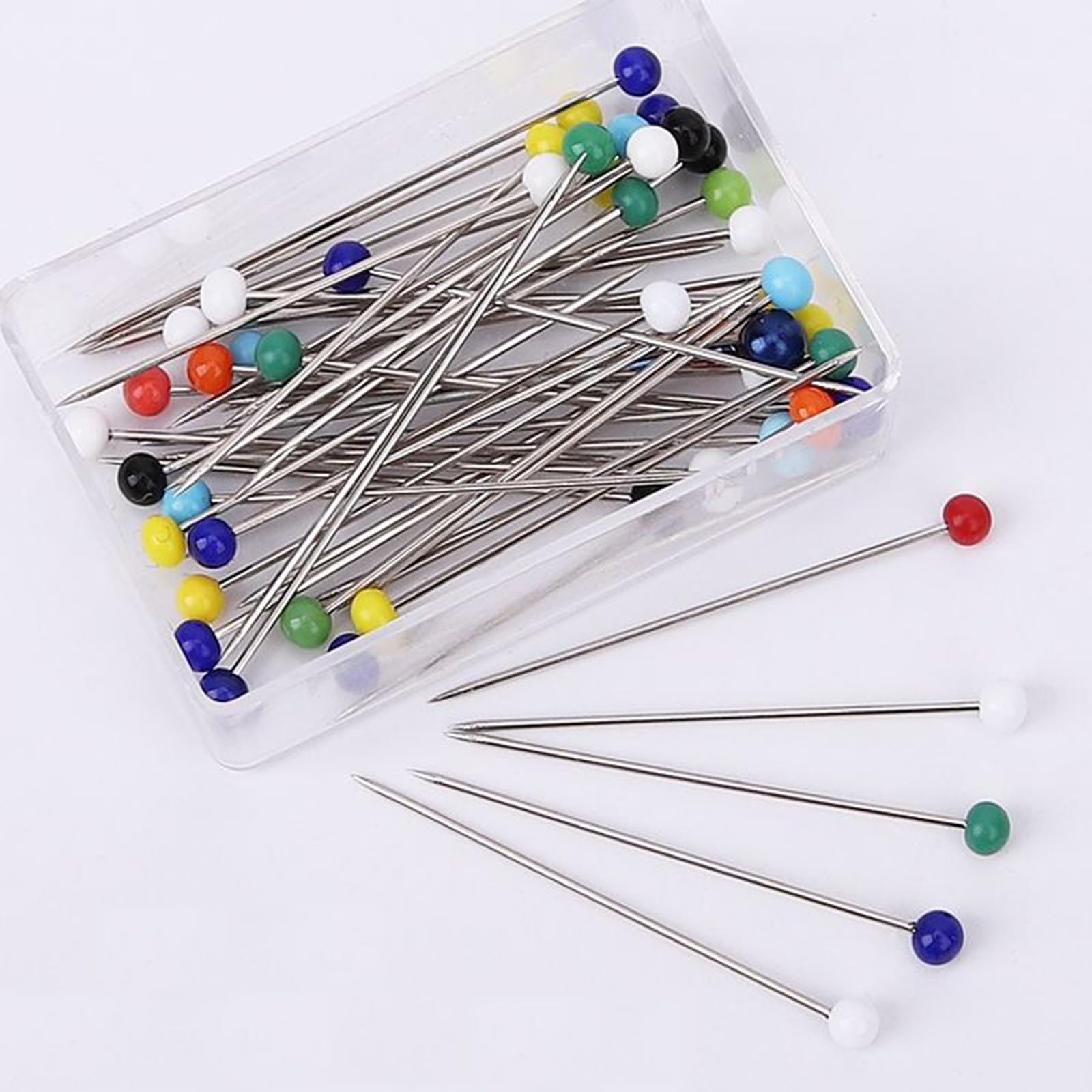 50 Pcs, 32mm Long Sewing Pins Dress Making Pins with Glass Heads 0.8mm Thick Quilting Pin for Dressmaking Jewellery & Crafts - Image 4