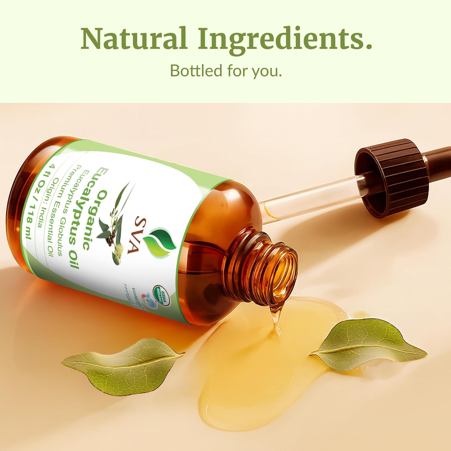 SVA Eucalyptus Essential Oil Organic – 4 Fl Oz – 100% Natural Organic Eucalyptus Oil - for Diffuser, Hair, Face, Skin Care, Aromatherapy, Scalp and Body Massage, Soap and Candle Making - with Dropper - Image 8