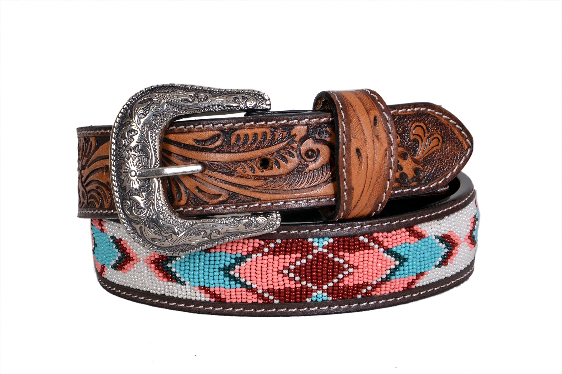 Affilare Western Genuine Leather Beaded Belt For Men and Women 30HQ109-46