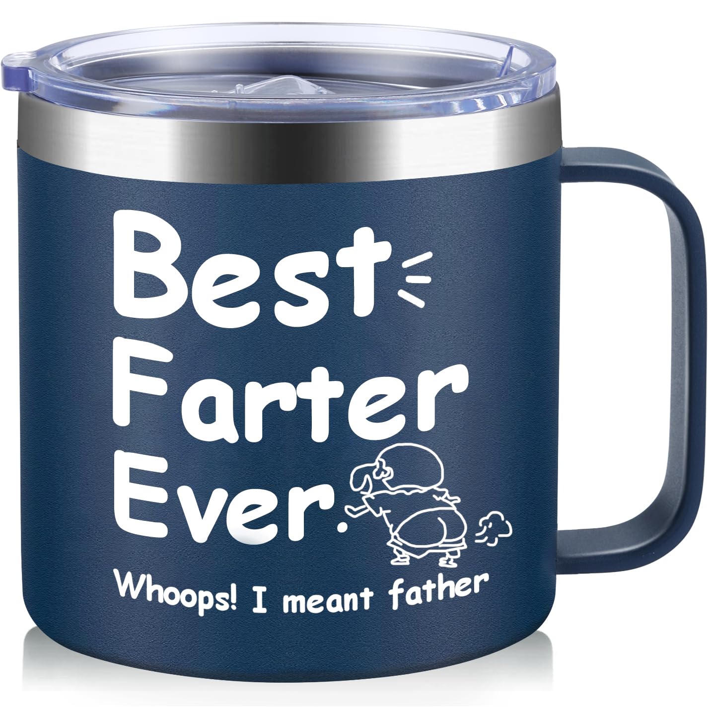 HECOMTRS Dad Gifts for Fathers Day, Funny Dad Mug Father Day Gifts, Best Dad Ever Mugs with Hilarious Pattern, Gifts for Dad from Daughter Funny Dad Gifts Birthday Christmas-14oz (Navy Blue)