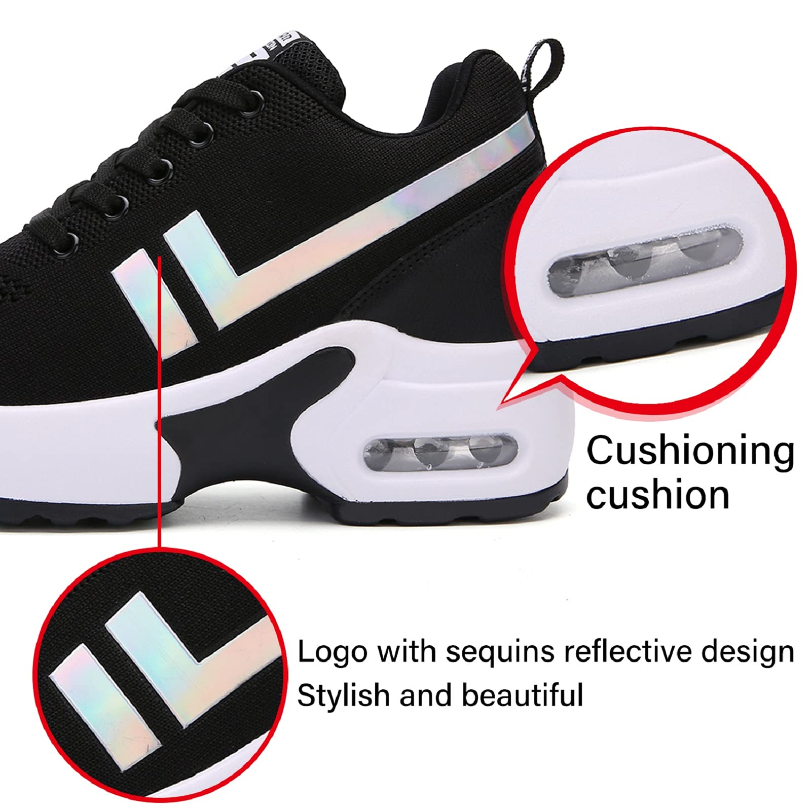 AONEGOLD Sneakers Donna Zeppa Scarpe da Ginnastica Sportive Running Fitness Casual Tacco Zeppa 8.5 CM