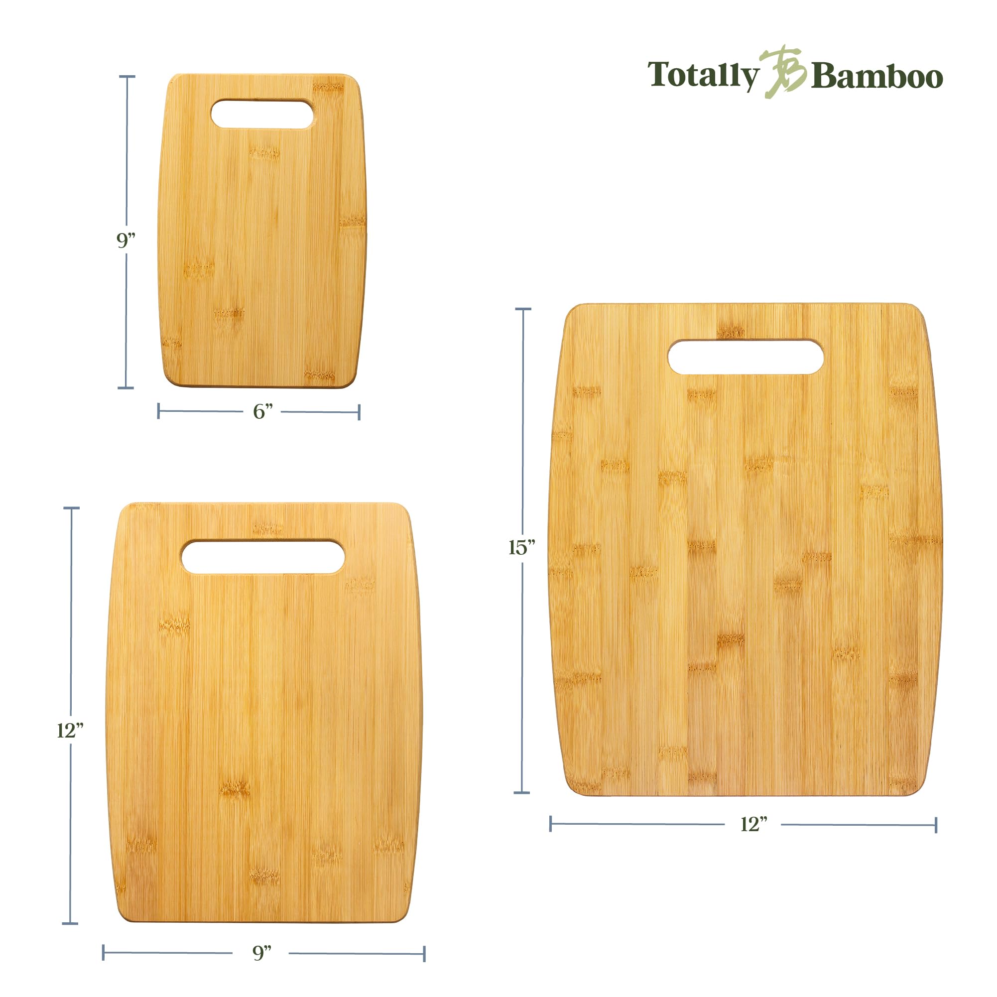 Totally Bamboo BA207920 - Juego de Tablas de Cortar, 3 Unidades
