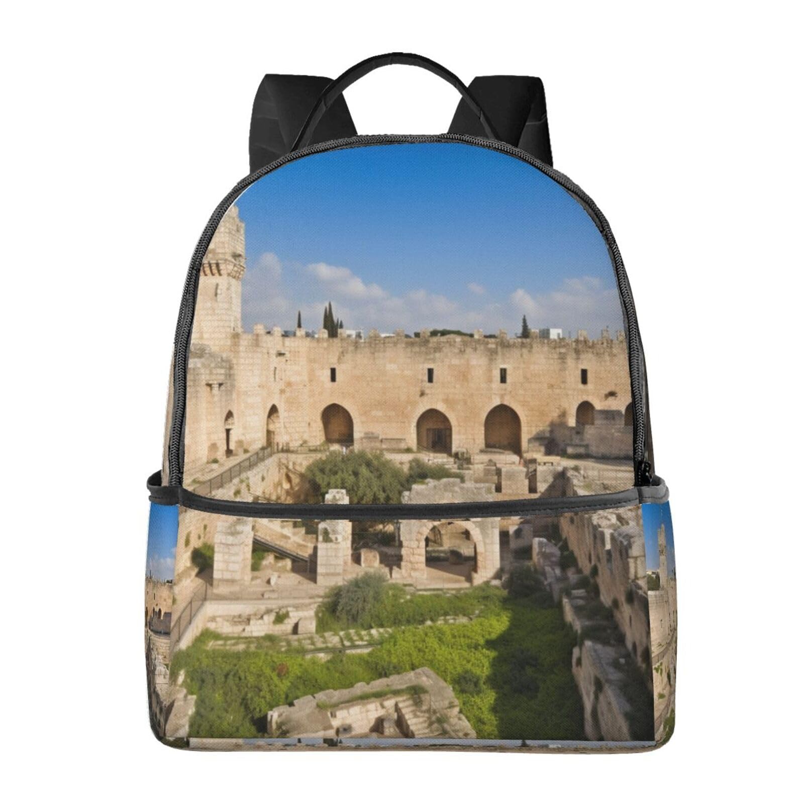 Sac de travail Israël Tour de David sac à dos ordinateur noir compact - 6