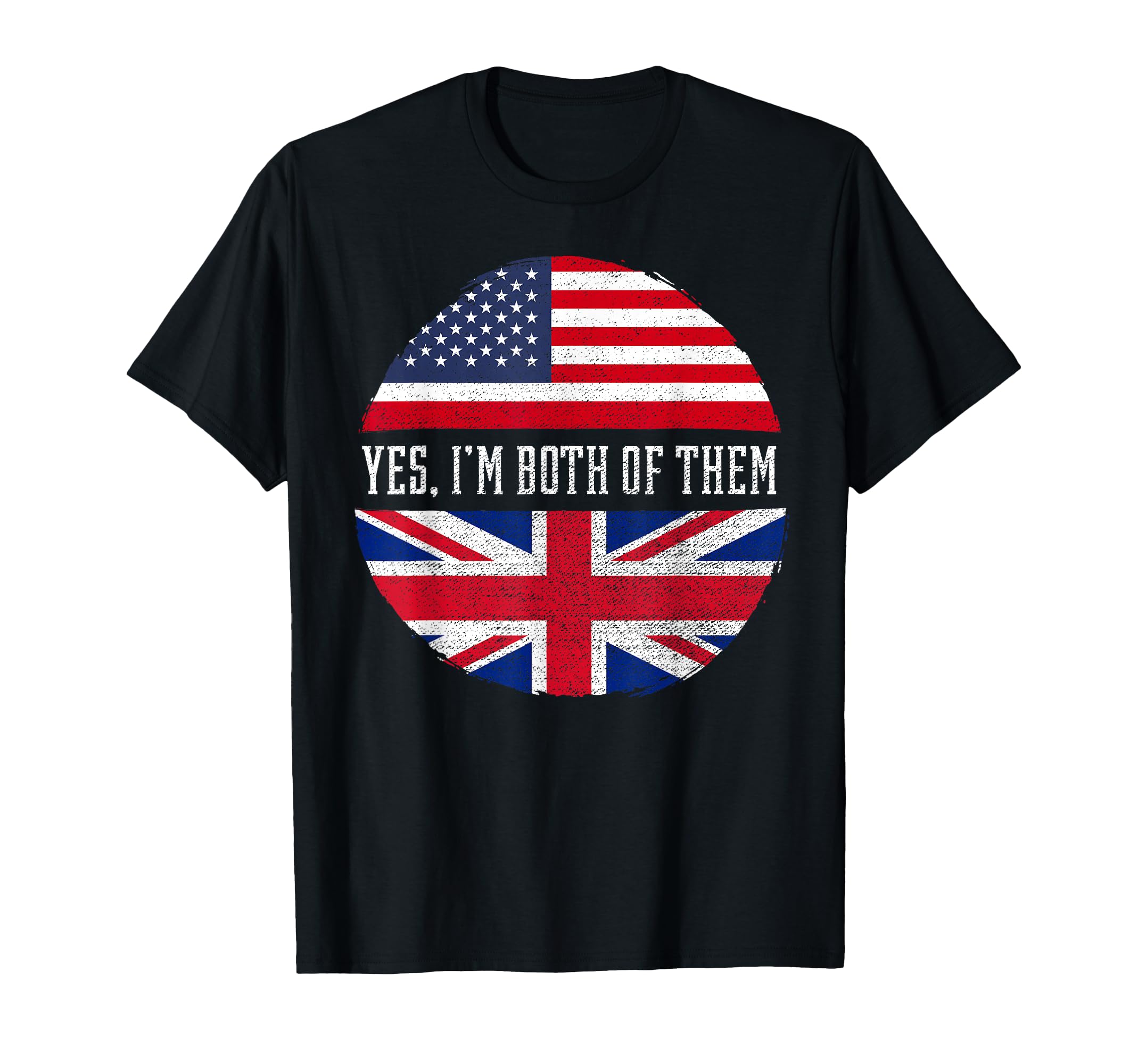Half American Half British USA Flag United Kingdom Heritage T-Shirt Small