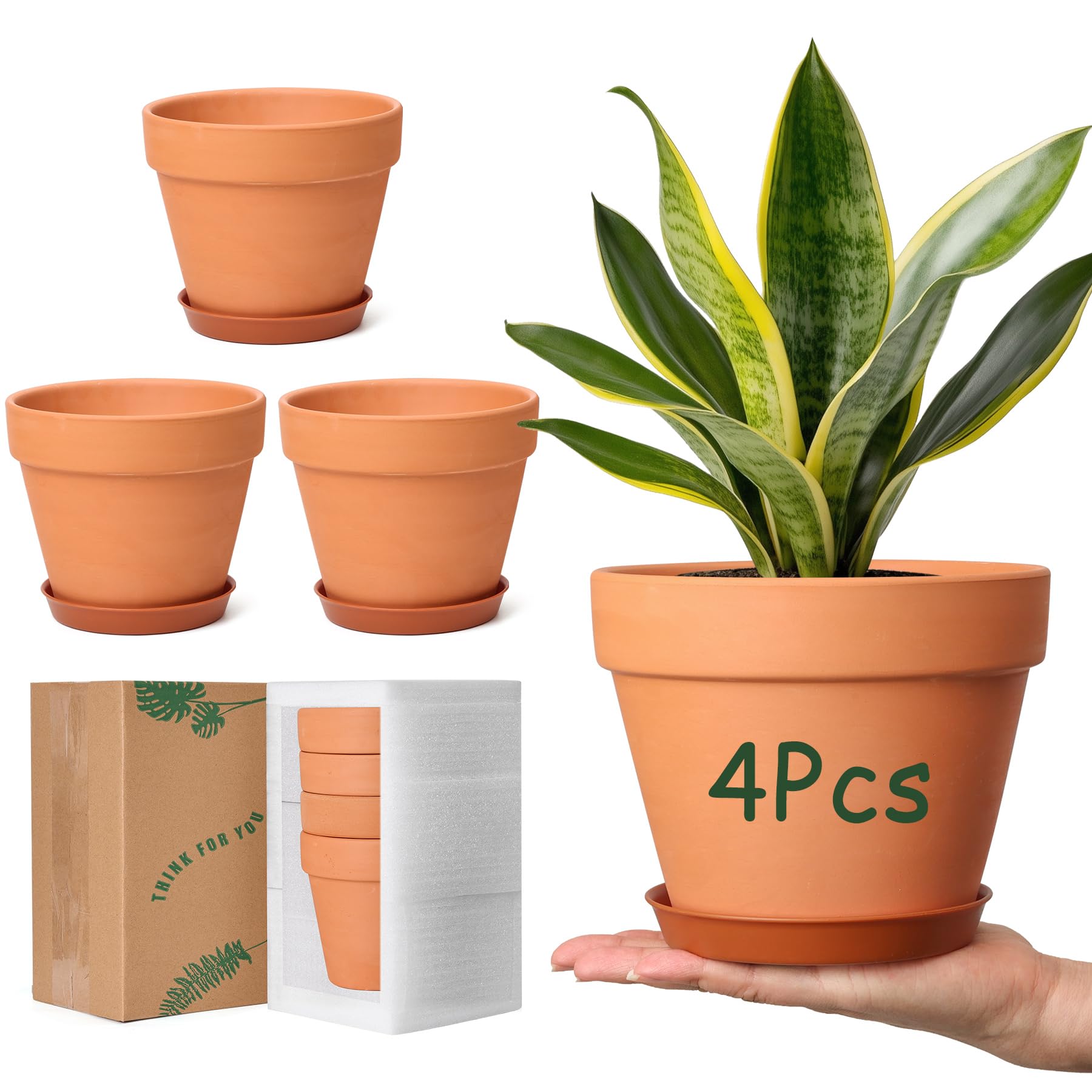 T4U Terracotta Pots with Saucer